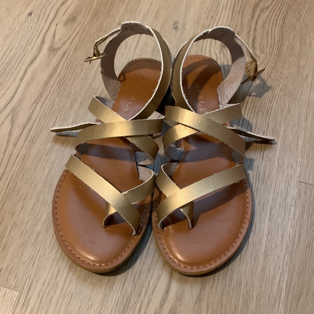 Gold gladiator sandals